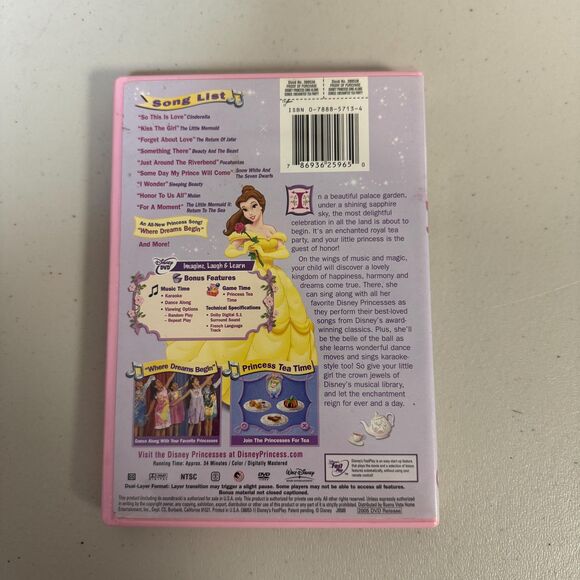 Disney Princess Sing Along Songs Vol. 2 Enchanted Tea Party Music Dvd Movie - Picture 3 of 7